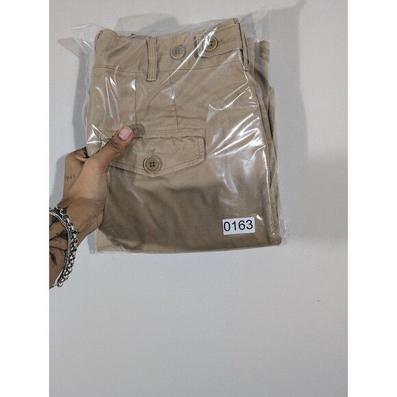 Alex Mill Pants Women Sz 10 Tan Khaki Boyish Chino‎ High Waist Cotton Lagenlook - Picture 10 of 10